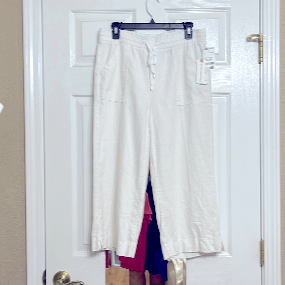 land’ n sea, white, washable linen blend